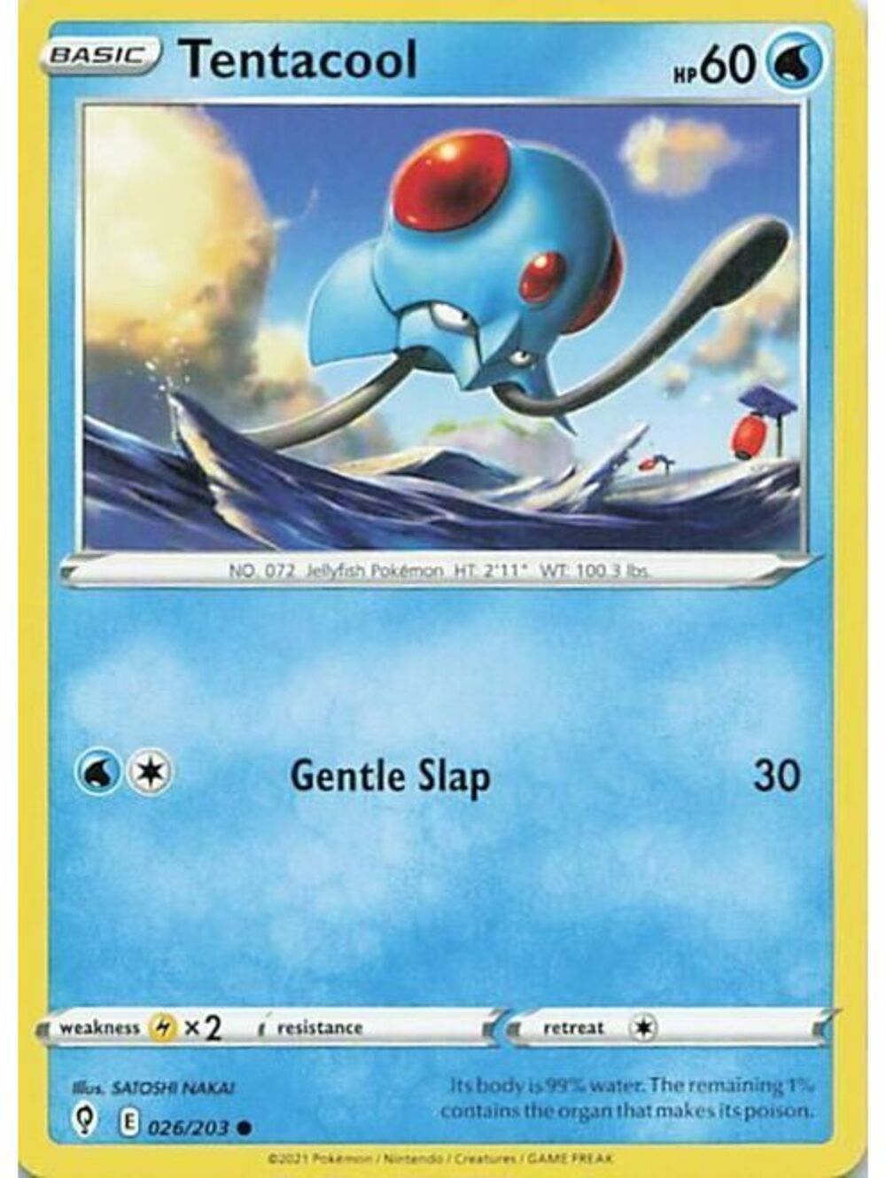 Pokemon TCG 2021 Tentacool NM SWSH07